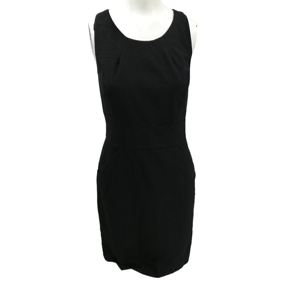 J Crew Emmaleigh Super 120s Black Wool Sheath Dress Size 2 LBD Career Bodycon